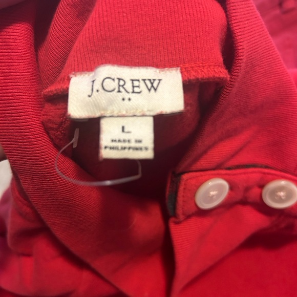 J Crew- 4 Button Vibrant Red Sweatshirt, EUC - Picture 10 of 15